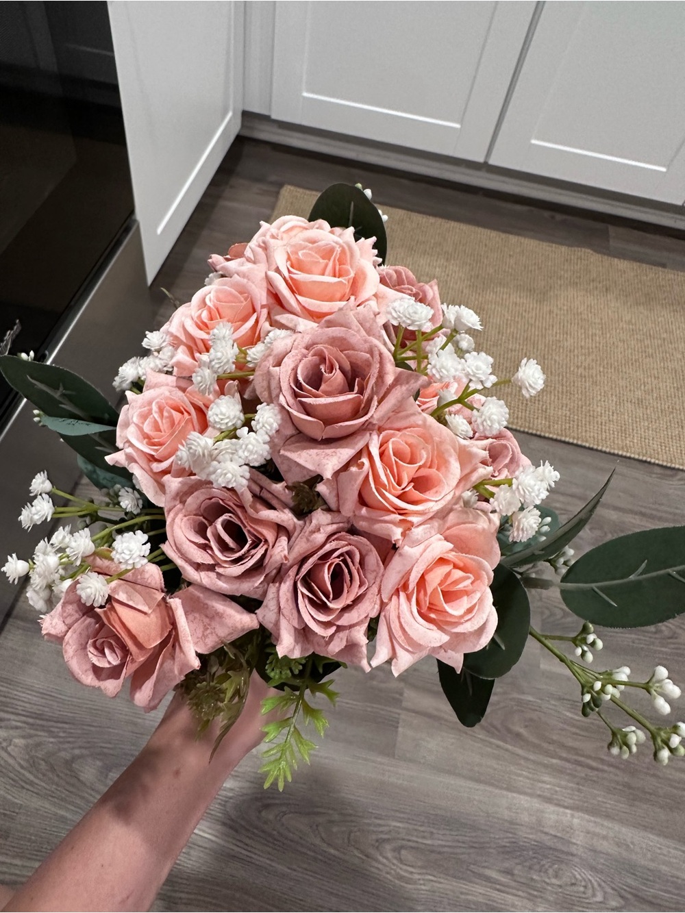 Artificial Blush Pink Rose Bouquet - Home Accents